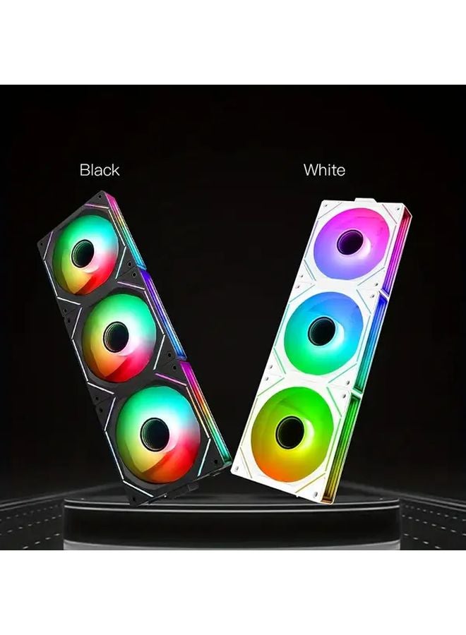 مروحة ثلاثية الكتلة متزامنة مع إضاءة النيون RGB باللون الأبيض العكسي ARGB مع التحكم الذكي في درجة حرارة تبريد المعالج - Image 5